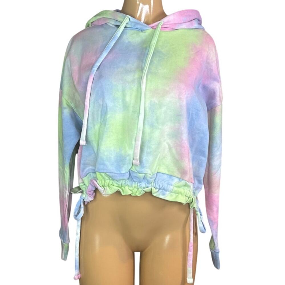 BlankNYC Tease Me Cinched Hem Hoodie Tie Dye SIze Medium NWT